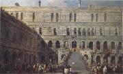 Francesco Guardi The Coronation of the Doge on the Staircase of the Giants at the Ducal Palace (mk05) oil painting on canvas